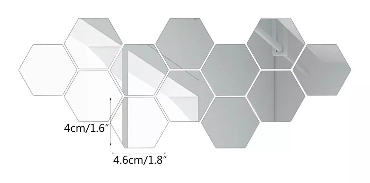 Set 36 Espejos Hexagonales Decorativos
